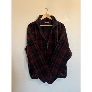 Woolrich Plaid Zip Front Polartech Fleece - Men's Large